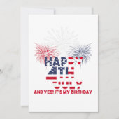 4 juli en ja, het is mijn verjaardag vrijheid grat kaart (Voorkant)