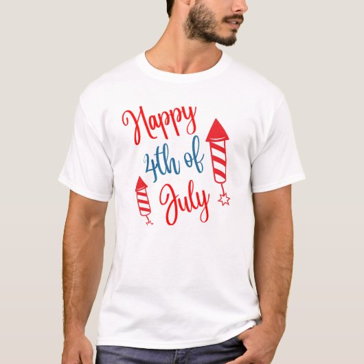 4 juli en vuurwerk t-shirt (Voorkant)