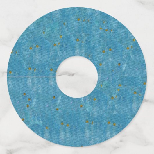 4 juli Engelen houden vlaggen rood wit blauw sterr Wijnglaslabel (Achterkant)