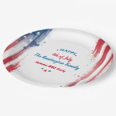 4 juli Familie BBQ Party Zomervakantie Papieren Bordje (Gekanteld)