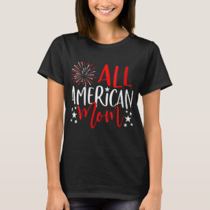 4 juli Familie Matching All American Mom T-shirt
