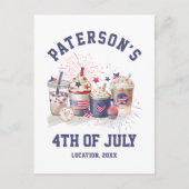 4 juli Familie Reünie Partij Onafhankelijkheidsdag Briefkaart (Voorkant)