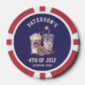 4 juli Familie Reünie Partij Onafhankelijkheidsdag Poker Chips (Voorkant)