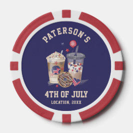 4 juli Familie Reünie Partij Onafhankelijkheidsdag Poker Chips