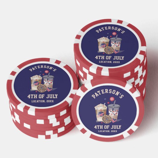 4 juli Familie Reünie Partij Onafhankelijkheidsdag Poker Chips (Opstapeling)