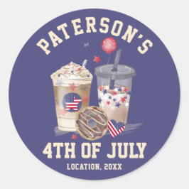 4 juli Familie Reünie Partij Onafhankelijkheidsdag Ronde Sticker