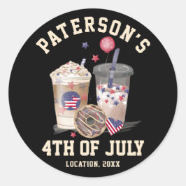 4 juli Familie Reünie Partij Onafhankelijkheidsdag Ronde Sticker