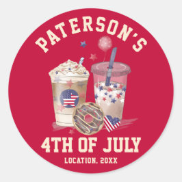 4 juli Familie Reünie Partij Onafhankelijkheidsdag Ronde Sticker