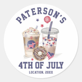 4 juli Familie Reünie Partij Onafhankelijkheidsdag Ronde Sticker