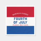 4 juli Familie Reünie Rood Wit Blauw Custom Servet (Voorkant)