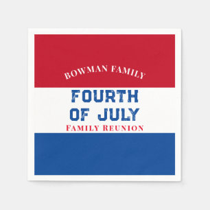 4 juli Familie Reünie Rood Wit Blauw Custom Servet