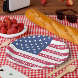 4 juli familie samenkomst papieren bord