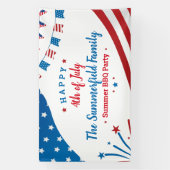 4 juli Familie Zomer BBQ Party Spandoek (Verticaal)