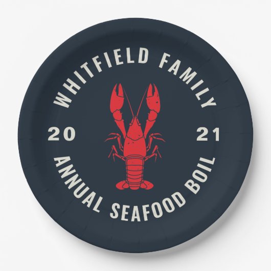 4 juli Family Seafood Boil Custom Papieren Bordje (Voorkant)
