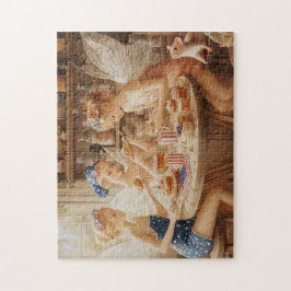 4 juli feeërieke patriottische cottagecore keuken legpuzzel