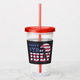 4 juli feest acryl drinkbeker