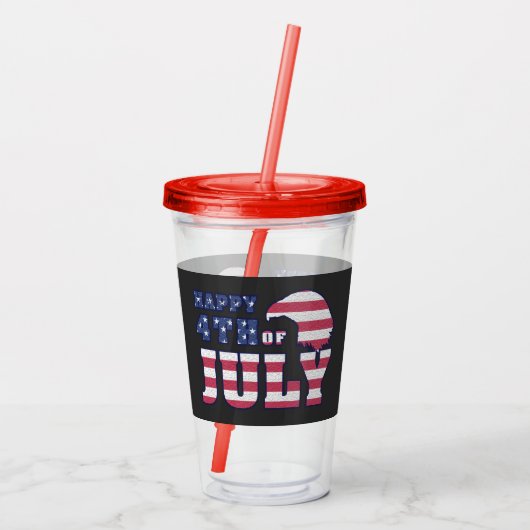  4 juli feest acryl drinkbeker (Achterkant)