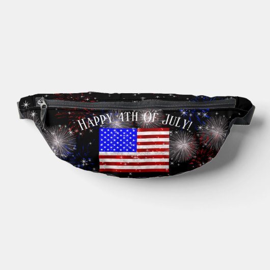 4 juli Feest - Amerikaanse vlag Heuptasje (Liggend)