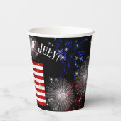 4 juli Feest - Amerikaanse vlag Papieren Bekers (Achterkant)