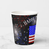 4 juli Feest - Amerikaanse vlag Papieren Bekers (Voorkant)