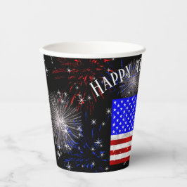 4 juli Feest - Amerikaanse vlag Papieren Bekers