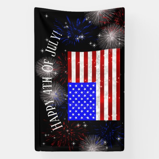4 juli Feest - Amerikaanse vlag Spandoek (Verticaal)