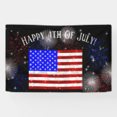 4 juli Feest - Amerikaanse vlag Spandoek (Horizontaal)