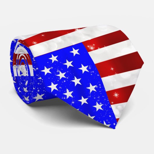 4 juli Feest - Amerikaanse vlag Stropdas (Opgerold)
