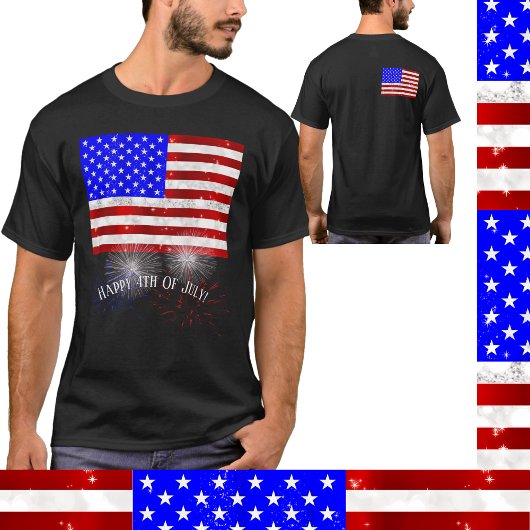 4 juli Feest - Amerikaanse vlag T-shirt