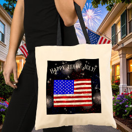 4 juli Feest - Amerikaanse vlag Tote Bag