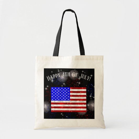 4 juli Feest - Amerikaanse vlag Tote Bag (Voorkant)