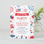 4 juli feest barbecue rand frame kaart (Staand voorkant)