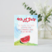 4 juli feest barbecue uitnodiging (Staand voorkant)