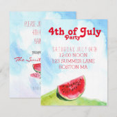 4 juli feest barbecue uitnodiging (Voorkant / Achterkant)