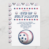4 juli Feest Baseball Kaart (Voorkant / Achterkant)