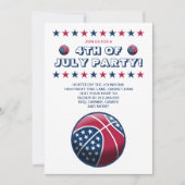 4 juli Feest Basketbal Kaart (Voorkant)