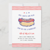 4 juli feest BBQ eigenzinnige hand-getrokken Kaart (Voorkant)