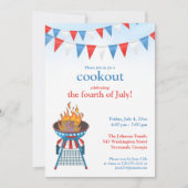4 juli feest BBQ uitnodiging (Voorkant)