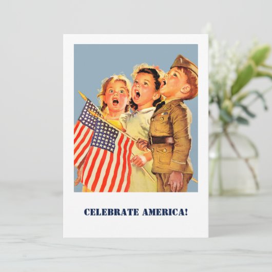 4 juli Feest | Evenement  kunstuitnodiging Kaart (Staand voorkant)