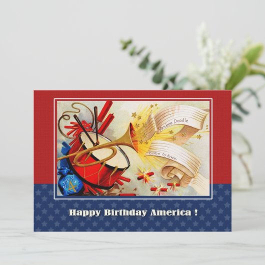 4 juli Feest | Event  Design Kaart (Staand voorkant)