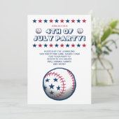 4 juli-feest honkbal kaart (Staand voorkant)
