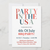 4 juli Feest In De USA BBQ Party Kaart (Voorkant)
