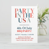 4 juli Feest In De USA BBQ Party Kaart (Staand voorkant)