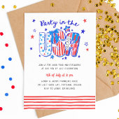 4 juli Feest in de Verenigde Staten Hand getrokken Kaart