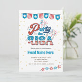 4 juli-feest in de VS Amerikaanse uitnodiging (Staand voorkant)