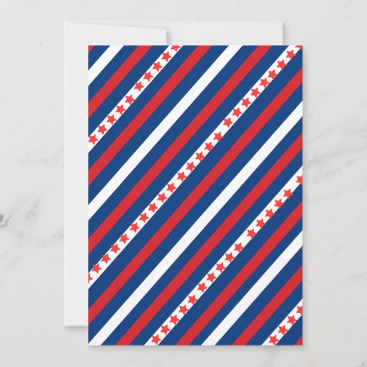 4 juli feest in de VS rood wit & blauw Kaart (Achterkant)