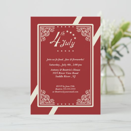 4 juli Feest Kaart (Staand voorkant)