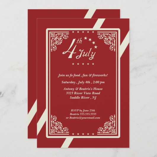 4 juli Feest Kaart (Voorkant / Achterkant)