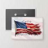 4 juli - Feest met de Amerikaanse vlag Button (Voorkant / Achterkant)