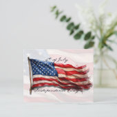 4 juli - Feest met de Amerikaanse vlag Feestdagenkaart (Staand voorkant)